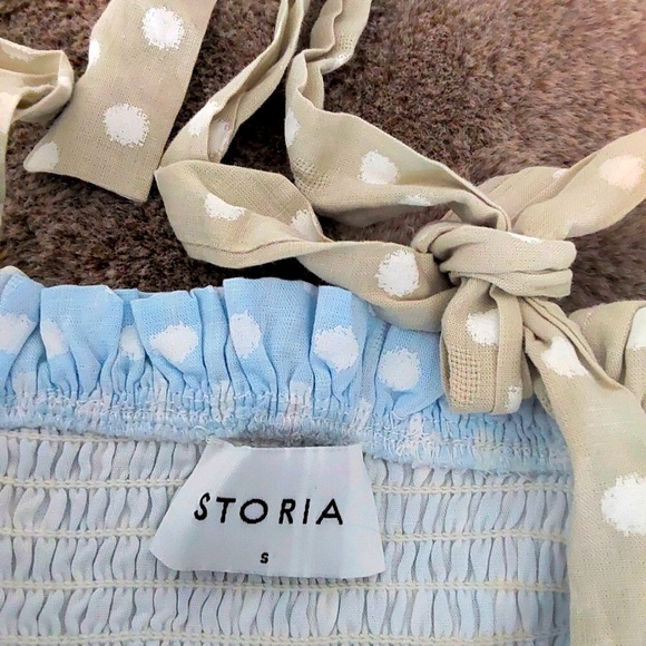 Storia smocked polka dot dress size S - Picture 6 of 9